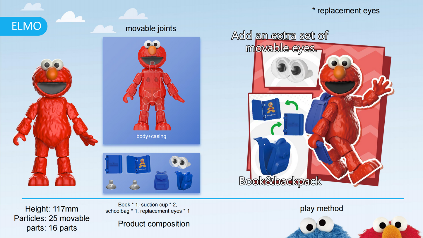 Blokees Figures - Sesame Street AL01 -Elmo