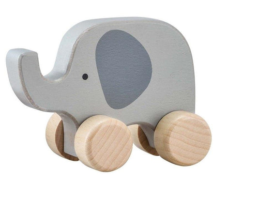 Wooden Wheelie Elephant