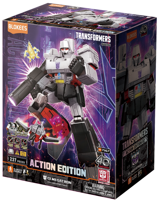 Blokees Officially Licensed Transformers Luminous Action Figures, Highly Poseable Collectible Toys with Weaponry – 7 Heroes for Ages 12 and Up Figures - Transformers (Limited Model Kit) - G1 Megatron (20 cm)