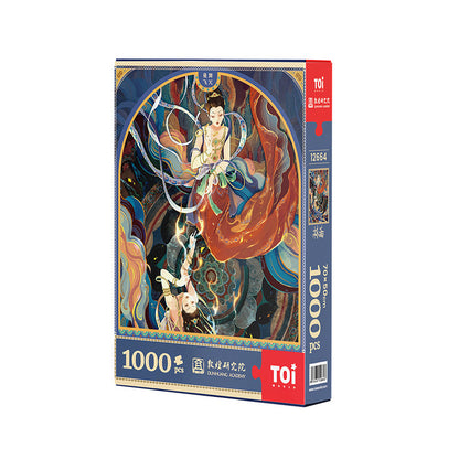 TOi Puzzle 1000 Pieces - Dunhuang Series, Mogao Caves Dancing Flying Apsaras - Challenging Jigsaw for Adults