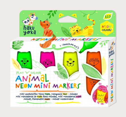 Haku Yoka Mini Markers- Animal Neon