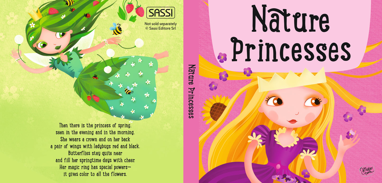 Sassi Book and Giant Puzzle - Nature Princesses, 60 pcs