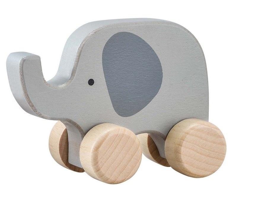 Wooden Wheelie Elephant